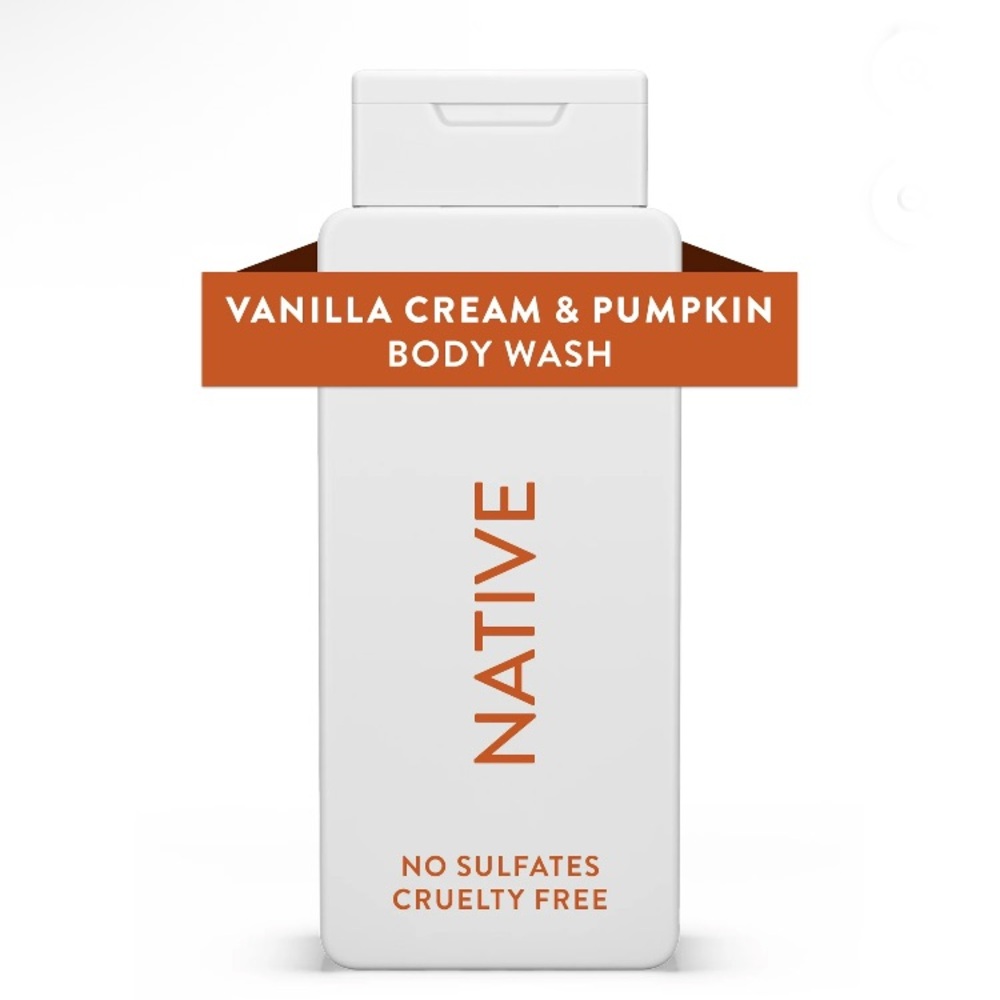 Native Body Wash Sulfate Free Vanilla Cream & Pumpkin for Women and Men 18 Fl oz